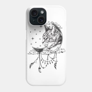 Boho Drawing Cat Face Illustrator Phone Case