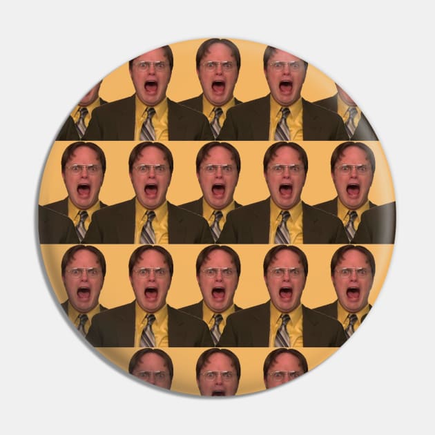 Dwight Repeat Pattern In Mustard Yellow The Office Fan Pin by graphicbombdesigns