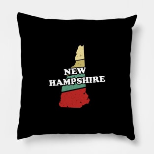 New Hampshire State Vintage Retro Souvenir print Pillow