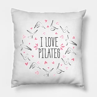 Pilates poses in shape of a circle Pillow