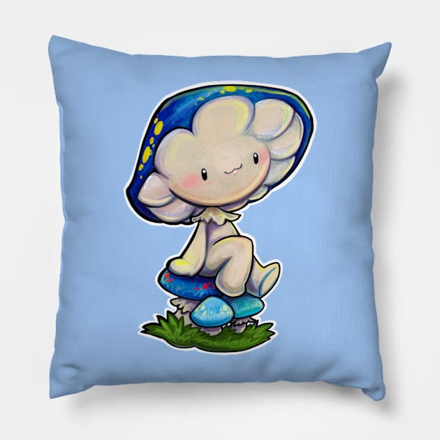 Blue mushy friend Pillow by BiancaRomanStumpff