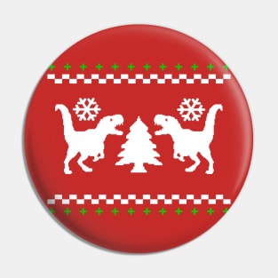 Ugly Dinosaur Christmas Sweater (Green) Pin