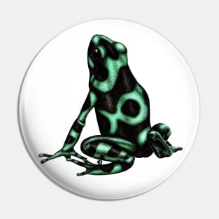 Green and black poison dart frog Pin