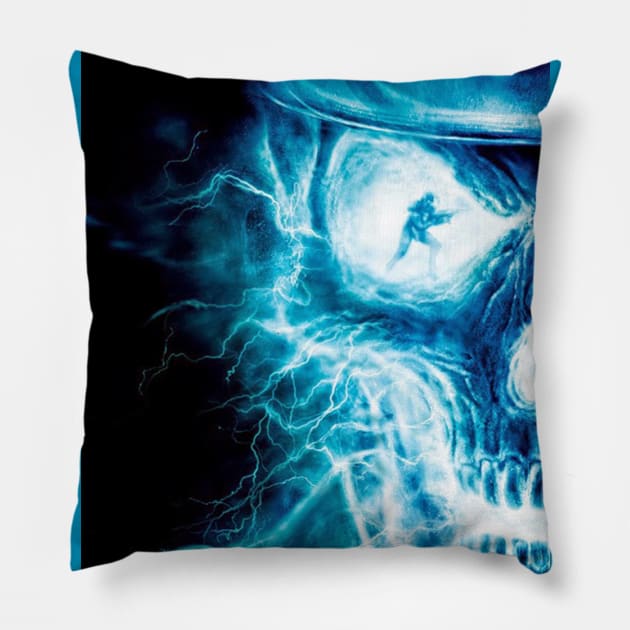 blue flame skull Pillow by weekday school