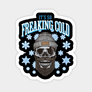 It's So Freaking Cold Winter Snow Skull Funny Magnet