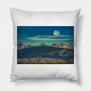 Moonset Over Indian Peaks Pillow