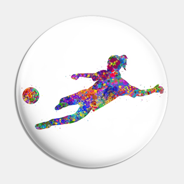 Soccer player girl watercolor Pin by Yahya Art