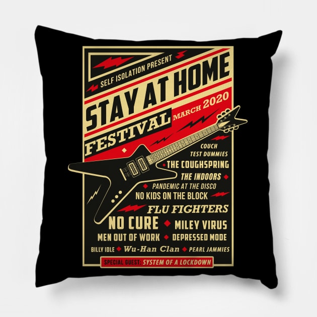 Quarantine Social Distancing Stay Home Festival 2020 Pillow by sheepmerch