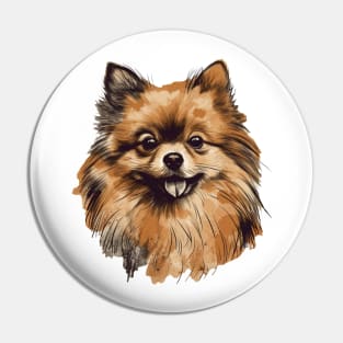 Pomeranian Illustration Pin