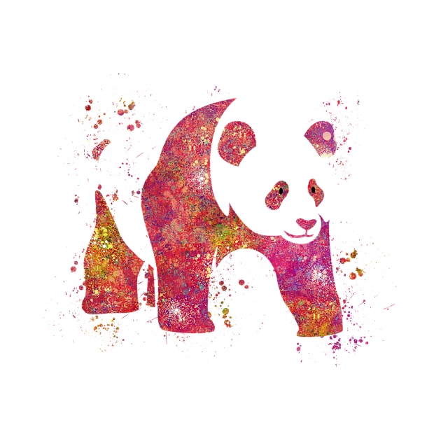 Panda Bear Animal Wild Forest Jungle China Bamboo Nature Asia World Earth Watercolor by Cubebox