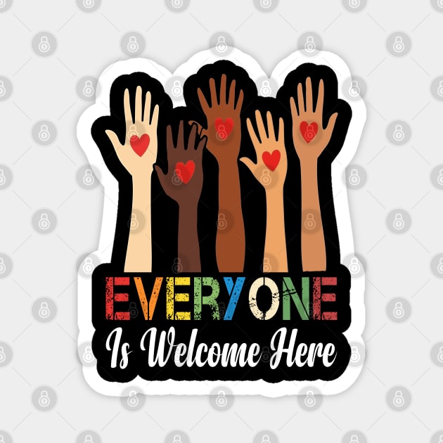 Everyone is welcome here Magnet by Silly Me Studio