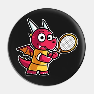 Dragon Tennis Player Funny Coach product Pin