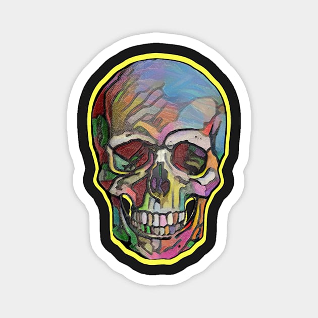 The Happy Skull (Yellow) Magnet by Diego-t