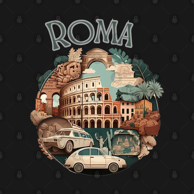 Rome Colosseum Retro Vintage - travel by stickercuffs