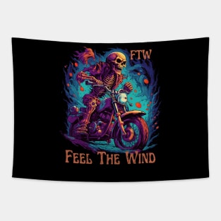 Skeleton Motorcycle (Front and Back) Tapestry