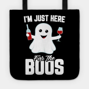 I'm Just Here For The Boos Adult Wine Funny Halloween Tote