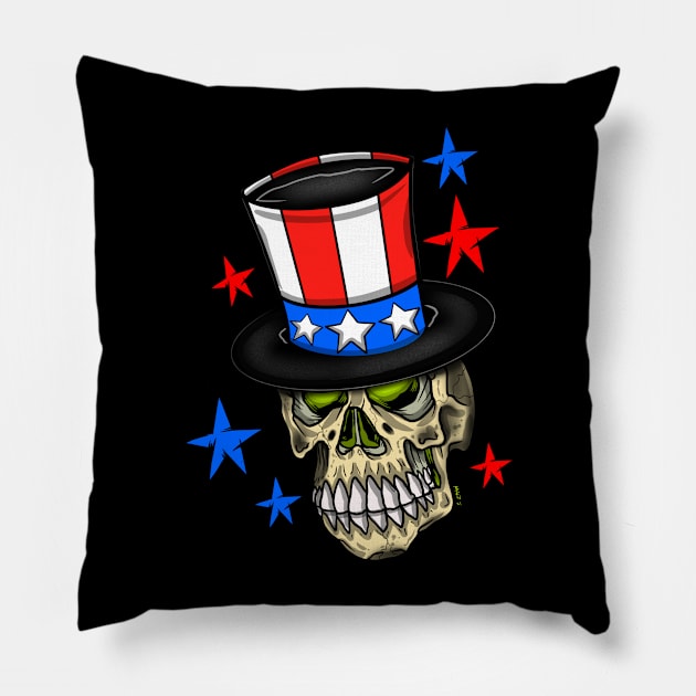Patriot skull Pillow by Chillateez 