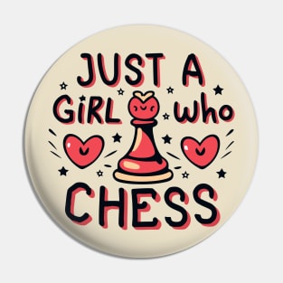 Just a girl who loves chess - cute retro design Pin