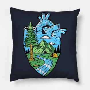 Nature in my heart illustration Pillow