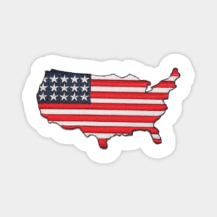 Embroidery American Flag Map Magnet