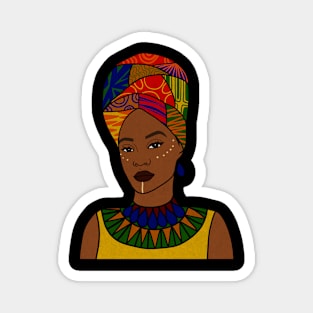 Beautiful Afro African Woman, Black Pride Magnet