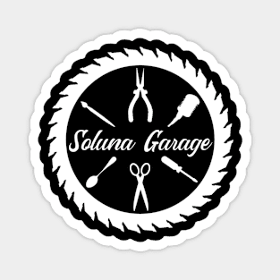 Soluna Garage circle style logo (white art) Magnet