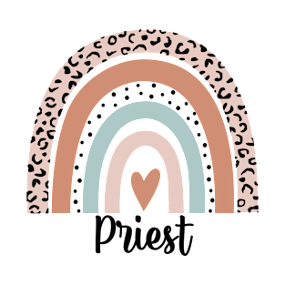 Priest Rainbow Leopard Funny Priest Gift T-Shirt