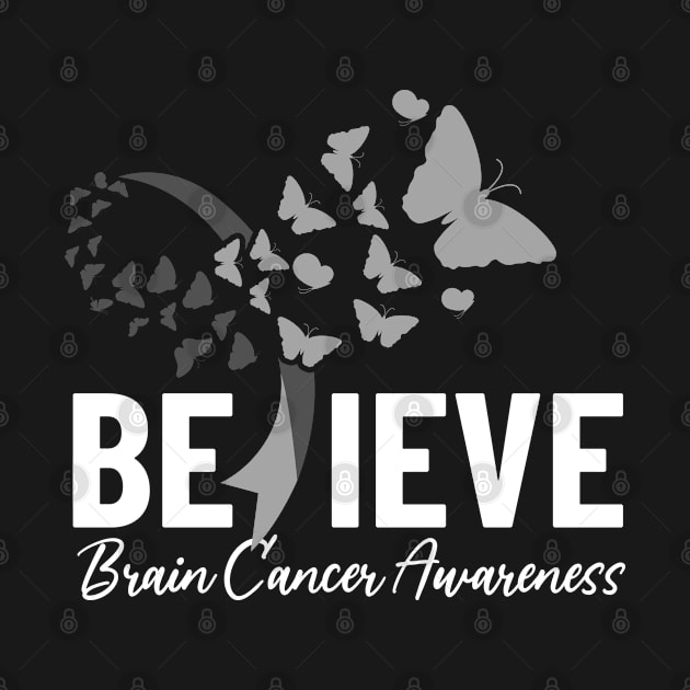 Brain Cancer Awareness Gray Ribbon Neurosurgery Brain Tumor by Boneworkshop