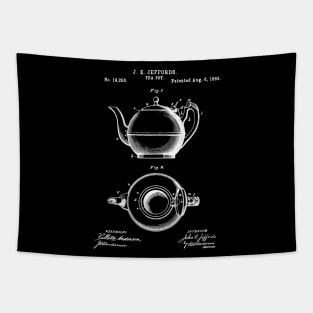 Tea pot patent 1889, vintage tea pot patent Tapestry