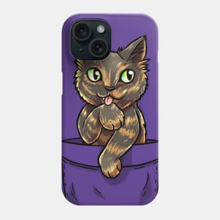 Pocket Cute Tortoiseshell Cat Phone Case