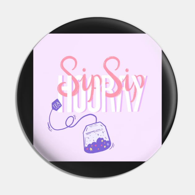 Sip Sip Hooray! Lettering Illustration Pin by SStormes