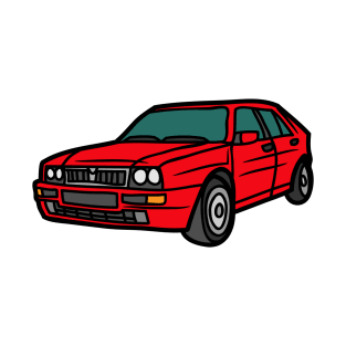 drawing of italian rally car, world champion 90s T-Shirt