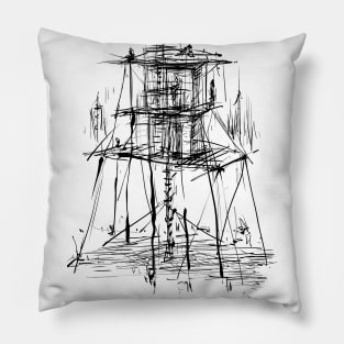 architecture - wood tower Pillow