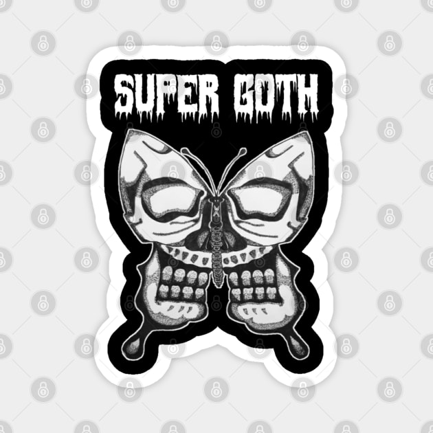 Super goth butterfly with skull Magnet by sukhendu.12
