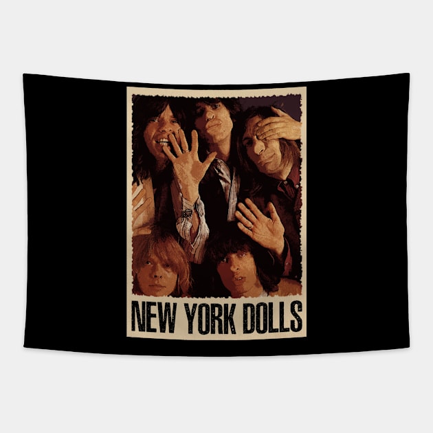 Street Rock Chronicles New York Dolls' Music And Moments Tapestry by ElenaBerryDesigns