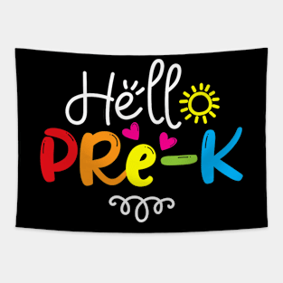 Hello Pre-K Shirt Fun Back to School Teacher Student Gift Tapestry