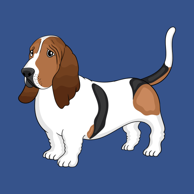 Basset hound dog cartoon illustration by Cartoons of fun