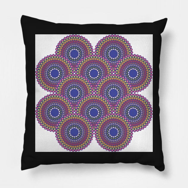 Mandala Dreams Pillow by FrancesPoff