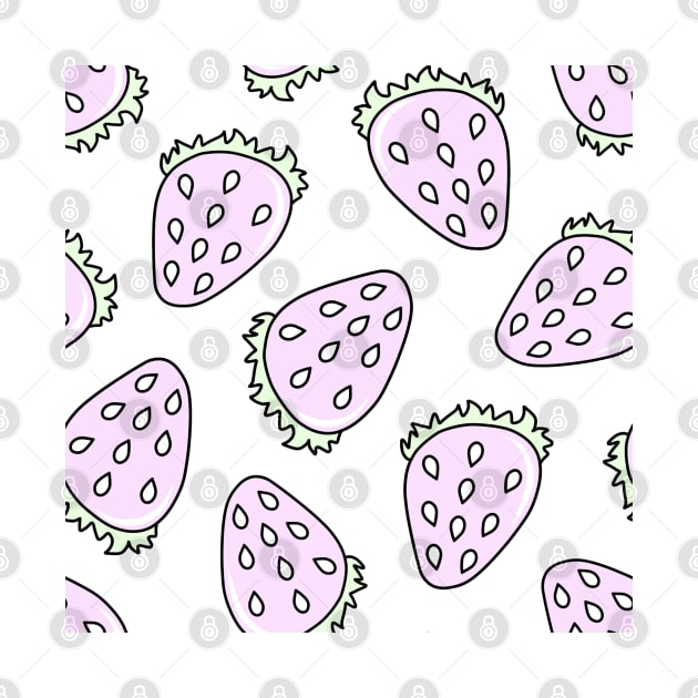 Cute Pink Doodle Strawberries Pattern, made by EndlessEmporium by EndlessEmporium