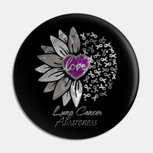 Lung Cancer Awareness Purple Heart Edition Pin