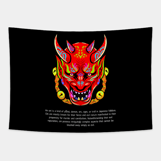 Oni the Devil Tapestry by Draw For Fun 