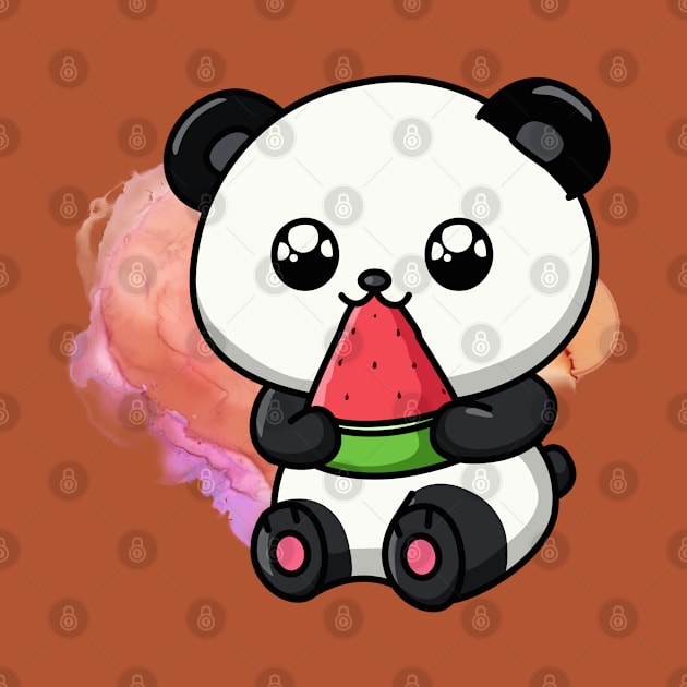 Cute Panda Eat Watermelon - Adorable Panda - Kawaii Panda by Suga Collection