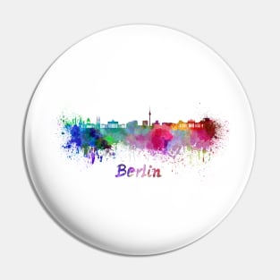 Berlin skyline in watercolor Pin