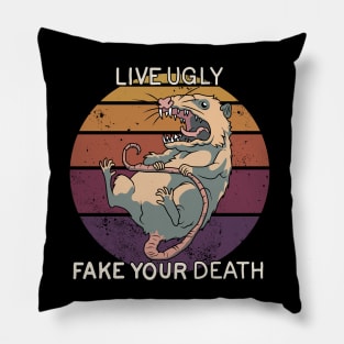 Possum - live ugly fake your death Pillow