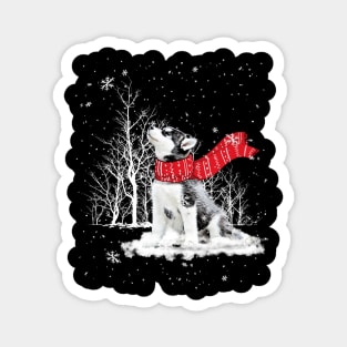 I Loves My Siberian Husky Christmas Magnet