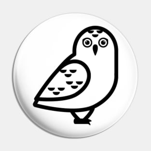 White Hoot Owl Icon Emoticon Pin