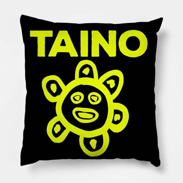 Taino Sun Symbol Puerto Rico Pillow by livania