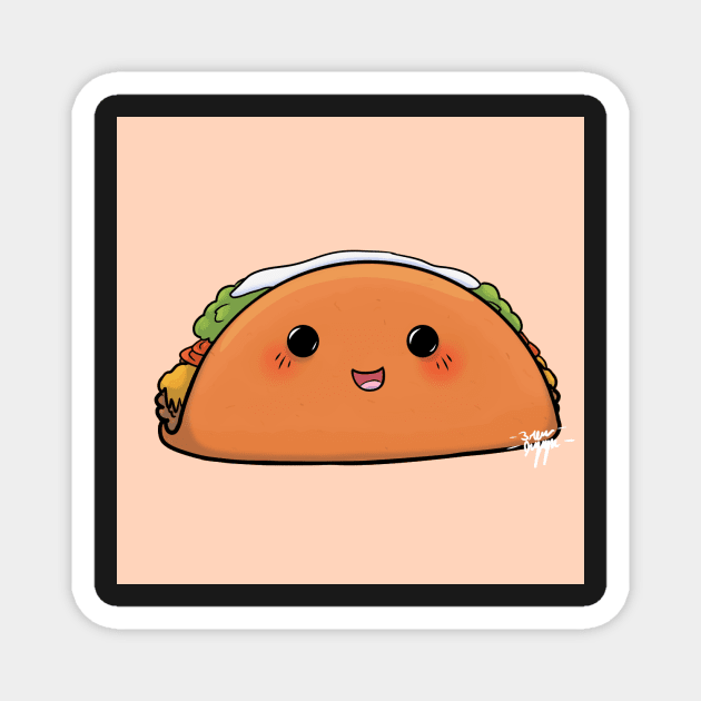 Cute Nacho Cheese Taco Magnet by Eren