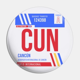 Cancun (CUN) Airport Code Baggage Tag Pin