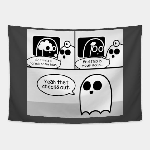 Brain Damage Ghost Comic Tapestry by JadedOddity